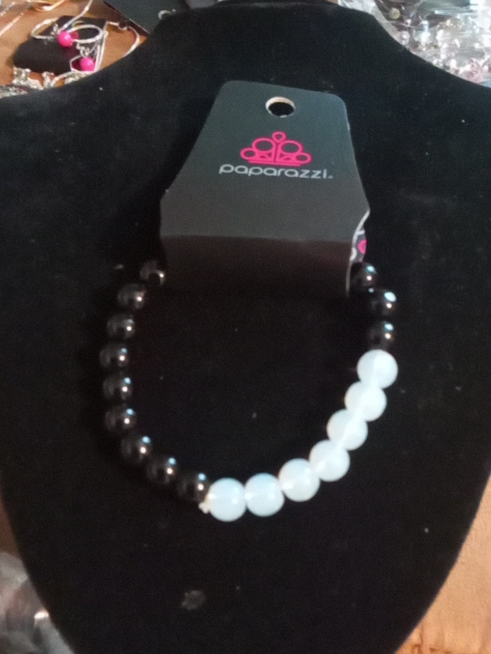 paparazzi Black and White Two-Tone Beaded Necklace
